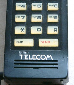 British Telecom Ivory mobile phone: detail