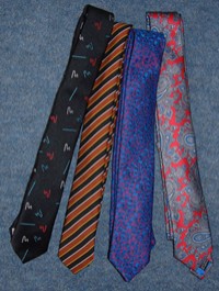 Skinny ties from around 1982 to 1986