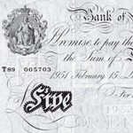 UK banknotes in the 'old money' era (image M. Veissed & Co)