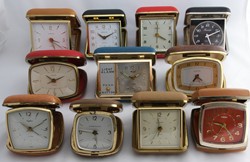 Vintage travel alarm clocks, 1960s to 1980s