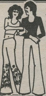 Flared jeans, 1972